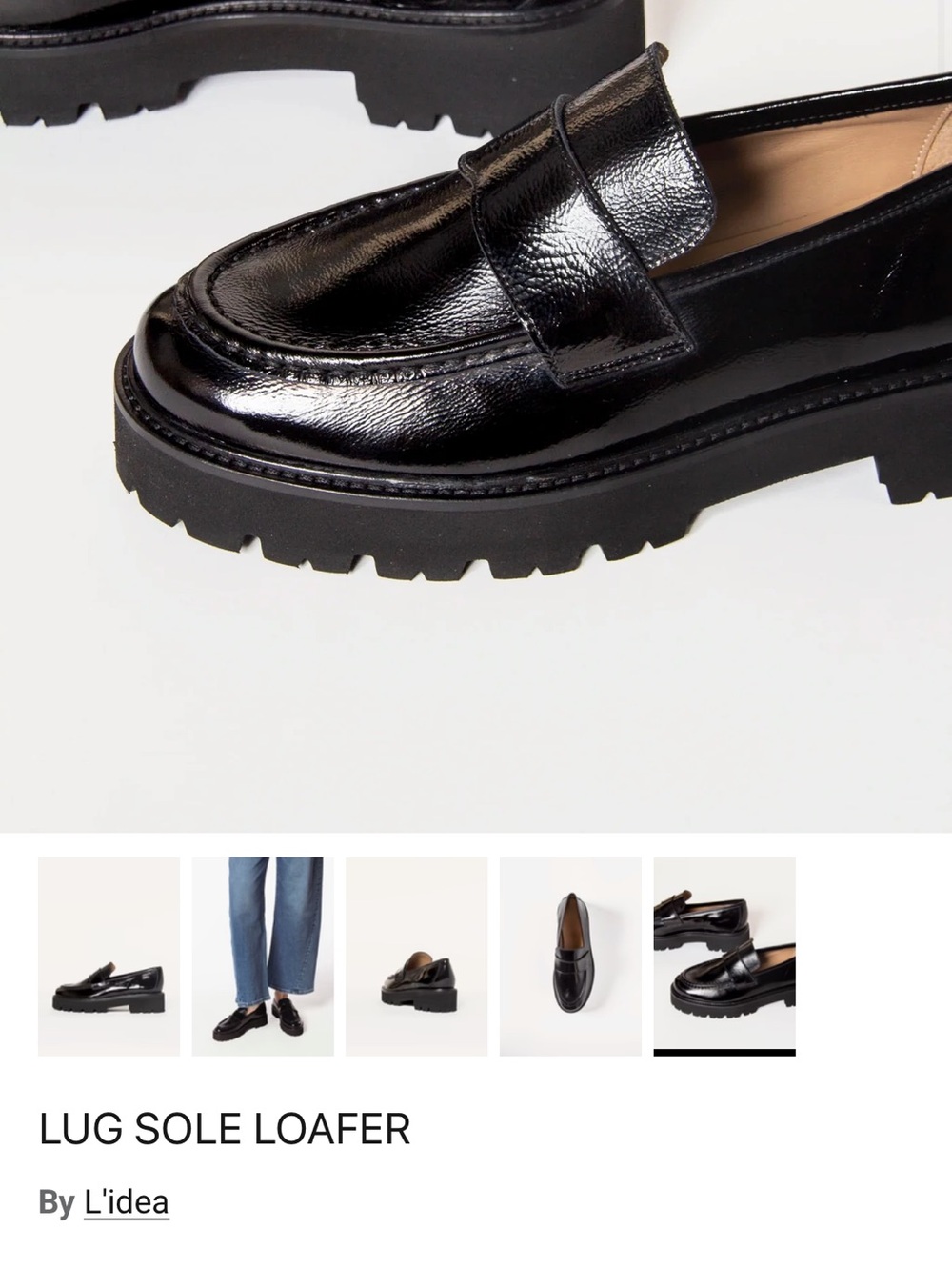 Black Lug Sole Penny Loafer